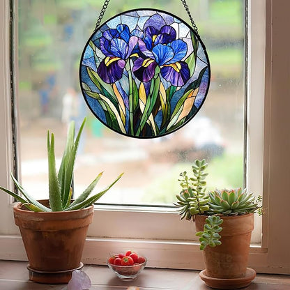 CRISGIF Stained Glass Window Hanging