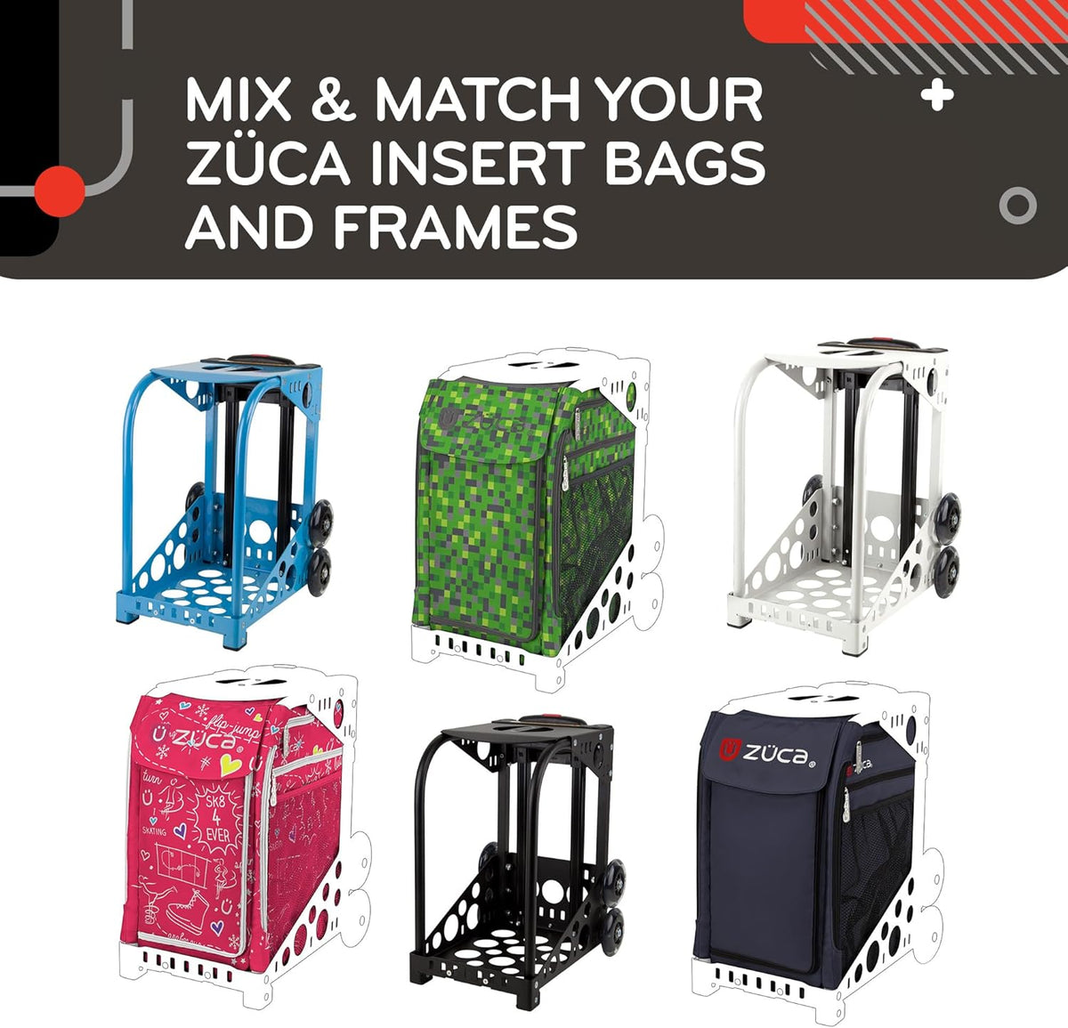 ZUCA Sport Frame with Built-in Seat (Choose Your Color), for Any Sport Insert Bag - (Insert Not Included)