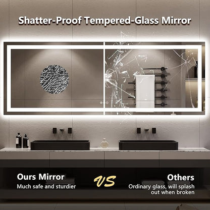YEELAIT 96x36 Inch LED Bathroom Mirror
