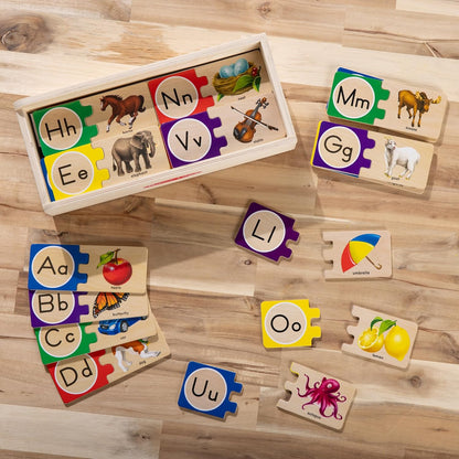 Melissa & Doug Self-Correcting Alphabet Wooden Puzzles for Kids Ages 4+