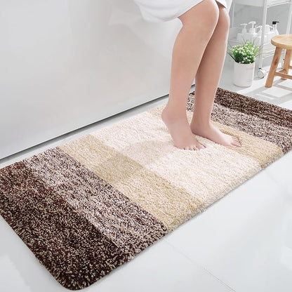 OLANLY Bathroom Runner Rugs 40x24, Extra Soft Absorbent Microfiber Bath Rugs, Rubber Backing, Quick Dry, Machine Washable Bath Mats for Bathroom Floor, Tub and Shower, Home Decor Accessories, Brown