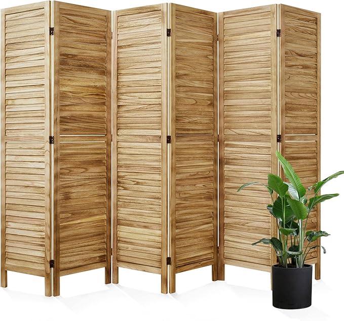 Room Dividers and Folding Privacy Screens, Wood Louvered Separators Divider Wall