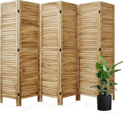 Room Dividers and Folding Privacy Screens, Wood Louvered Separators Divider Wall