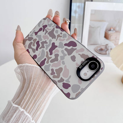 for iPhone 16e Case, Vintage Camo Pattern Design for Men Boys Teens, Cool Camouflage Shockproof Protective Cover for Girls Women - Black