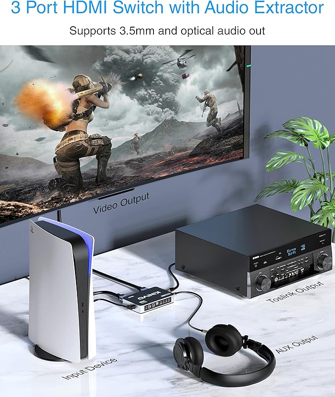 Kinivo HDMI Switch with Audio Extractor 360BNT