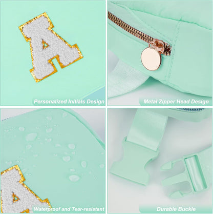 Belt Bag Fanny Pack Crossbody Bags with Initials Cute Stuff Birthday Gifts for Teenager Girls Trendy Stuff for Teens - White A,Light Green Bag