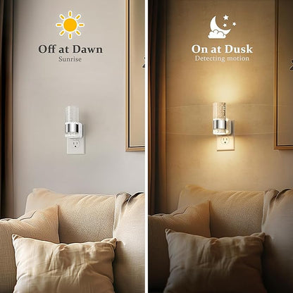 JandCase Night Light, Night Lights Plug into Wall, 2 Pack 3000K Warm White LED