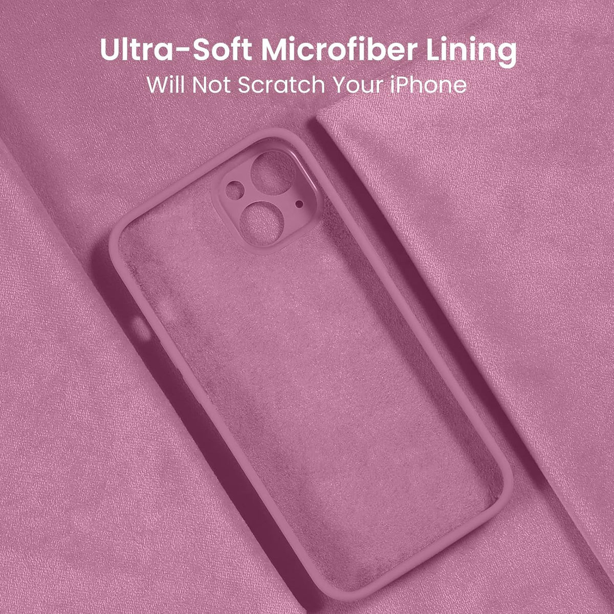 FireNova Designed for iPhone 13 Case, Silicone Upgraded [Camera Protection] Phone Case with [2 Screen Protectors], Soft Anti-Scratch Microfiber Lining Inside, 6.1 inch, Lilac Purple