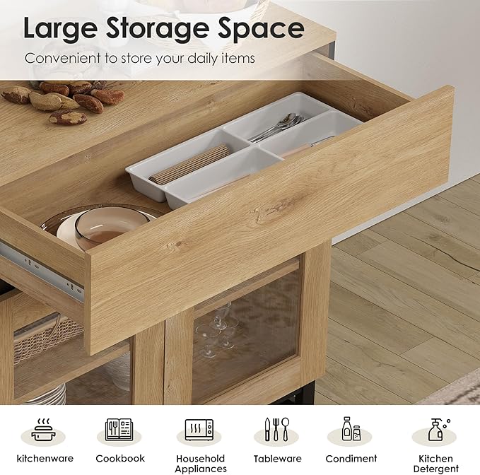 WAMPAT Modern TV Stand for TVs up to 120 inch, 4 in 1 TV Console