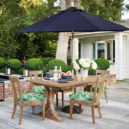 Topotdor Outdoor Chair Cushions Set of 2, Waterproof Patio Chair Cushions for Outdoor Furniture, Round Corner Seat Chair Pads with Ties for Patio Garden Dining Office, 18"x18"x2", Tropical Plant