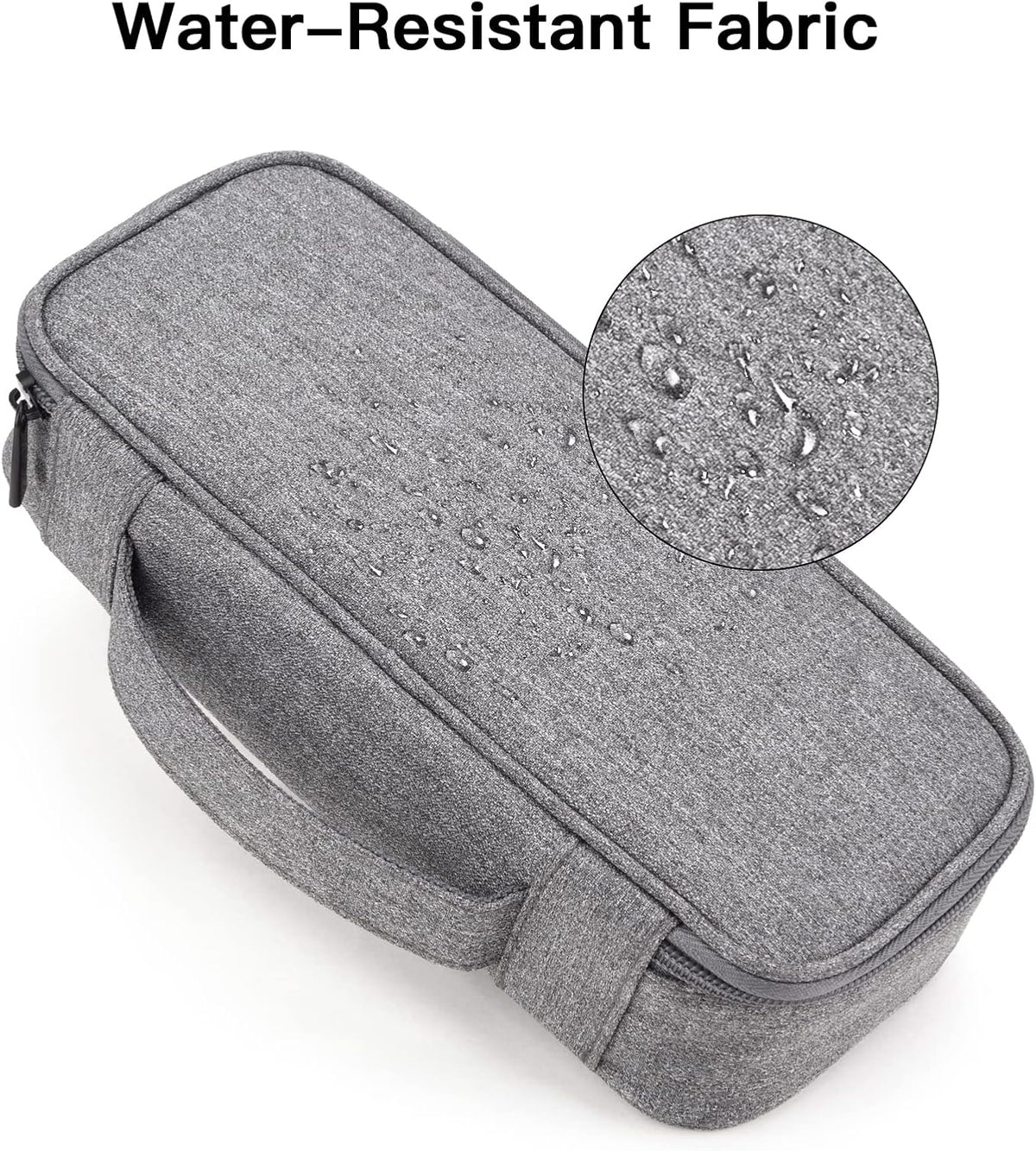 Tech Organizer Travel Case, Electronics Carrying Pouch Bag for Cable, Charger & Cords, External Power Bank, Portable Hard Drive (Dark Grey)