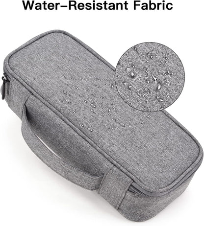 Tech Organizer Travel Case, Electronics Carrying Pouch Bag for Cable, Charger & Cords, External Power Bank, Portable Hard Drive (Dark Grey)