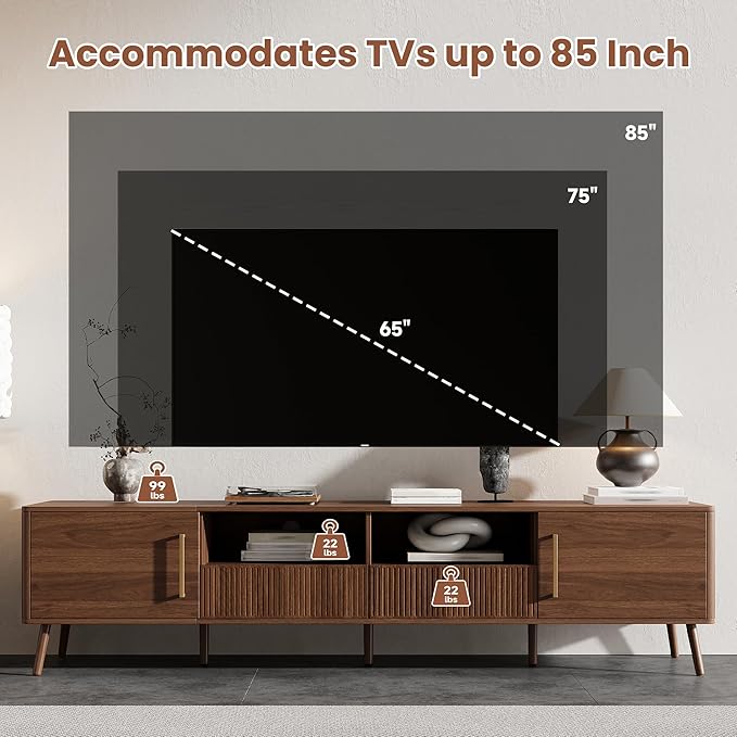 Merax Mid Century 78" TV Stand, Modern Entertainment Center