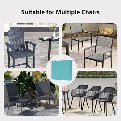 Outdoor Chair Cushion Set of 4, 18.5 x 16 Inch Patio Chair Cushions for Outdoor Furniture, Water Resistant Outdoor Patio Chair Cushions with Non-Slip Ties(Teal)