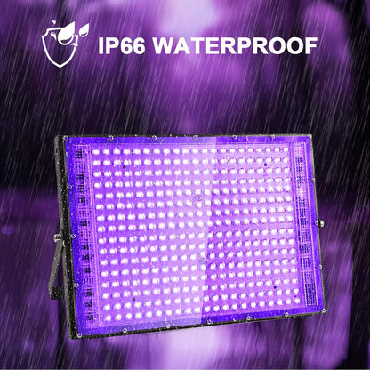 300W Black Lights, Blacklight Flood Light with Plug and Switch,for Glow Party, Black Light Party, Halloween, Body Paint, Neon Glow, Fluorescent Poster, Stage Lighting