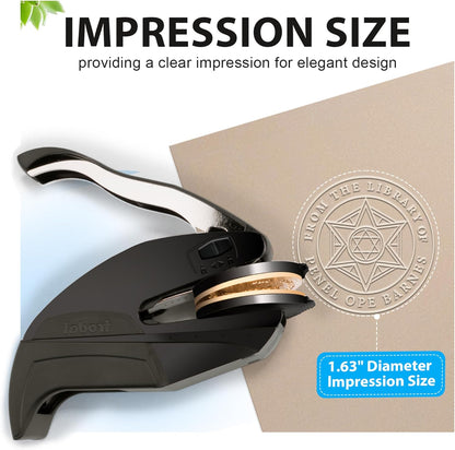 Custom Book Embosser | Personalized Book Stamp | Self Ink Rubber Stamp from The Library of | Customizable Embosser (Magic Circle 10)