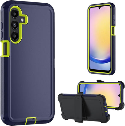 for Samsung Galaxy A17 5G case,A16 5G Heavy Duty case,with A Tempered Glass Screen Protector, [Military Grade Protective ] [Shockproof] [Dropproof] [Dust-Proof] (with Belt Clip-Blue Green)
