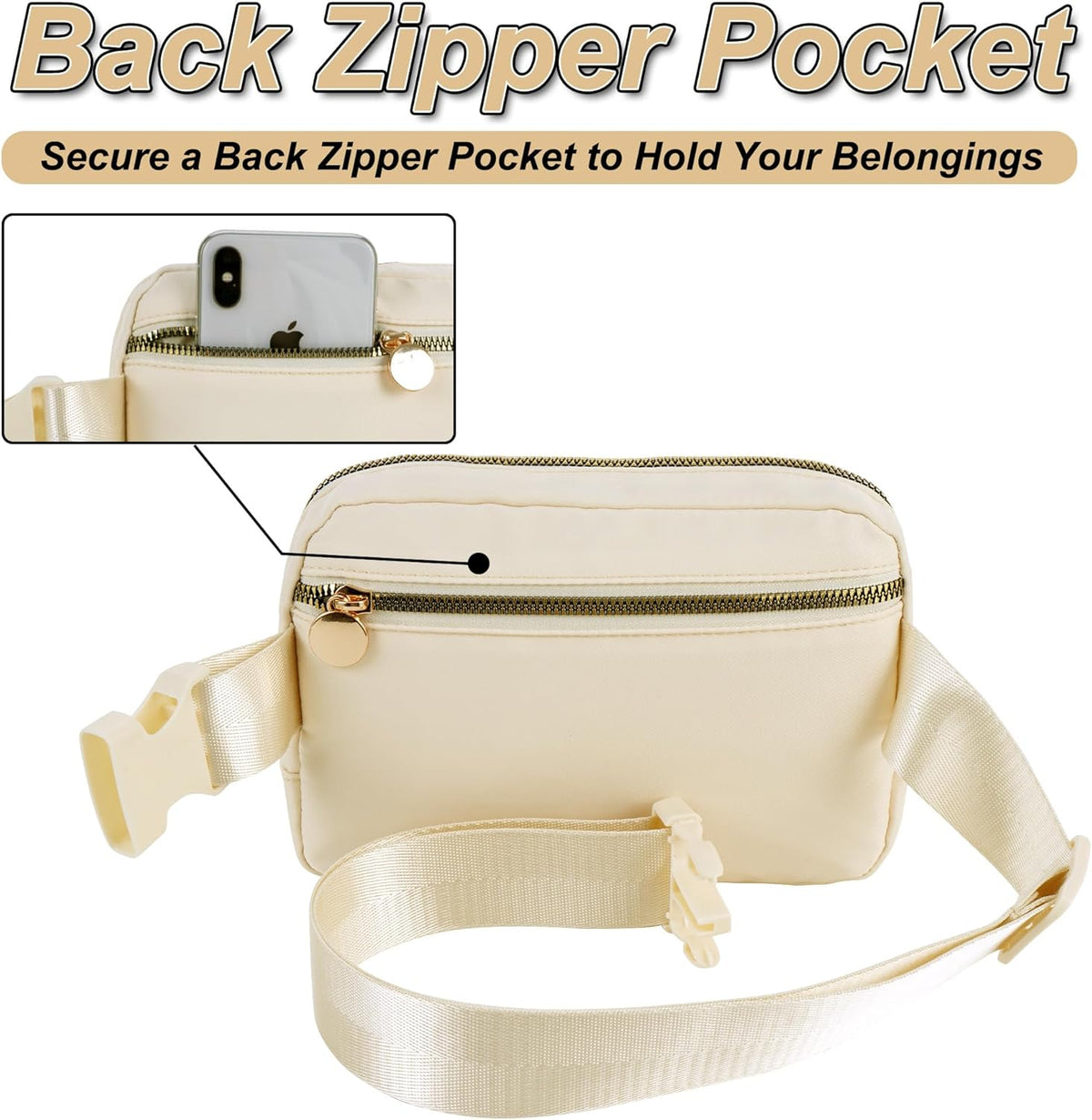 Belt Bag Fanny Pack Crossbody Bags with Initials Cute Stuff Birthday Gifts for Teenager Girls Trendy Stuff for Teens - White E,Khaki Bag