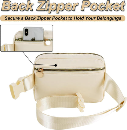 Belt Bag Fanny Pack Crossbody Bags with Initials Cute Stuff Birthday Gifts for Teenager Girls Trendy Stuff for Teens - White E,Khaki Bag