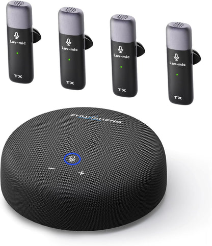 Conference Speaker and Microphone, USB Speakerphone w/Muteable/65ft Wireless Distance/360° Pickup & Noise Cancellation Conference Room Omnidirectional Microphone for Home Office