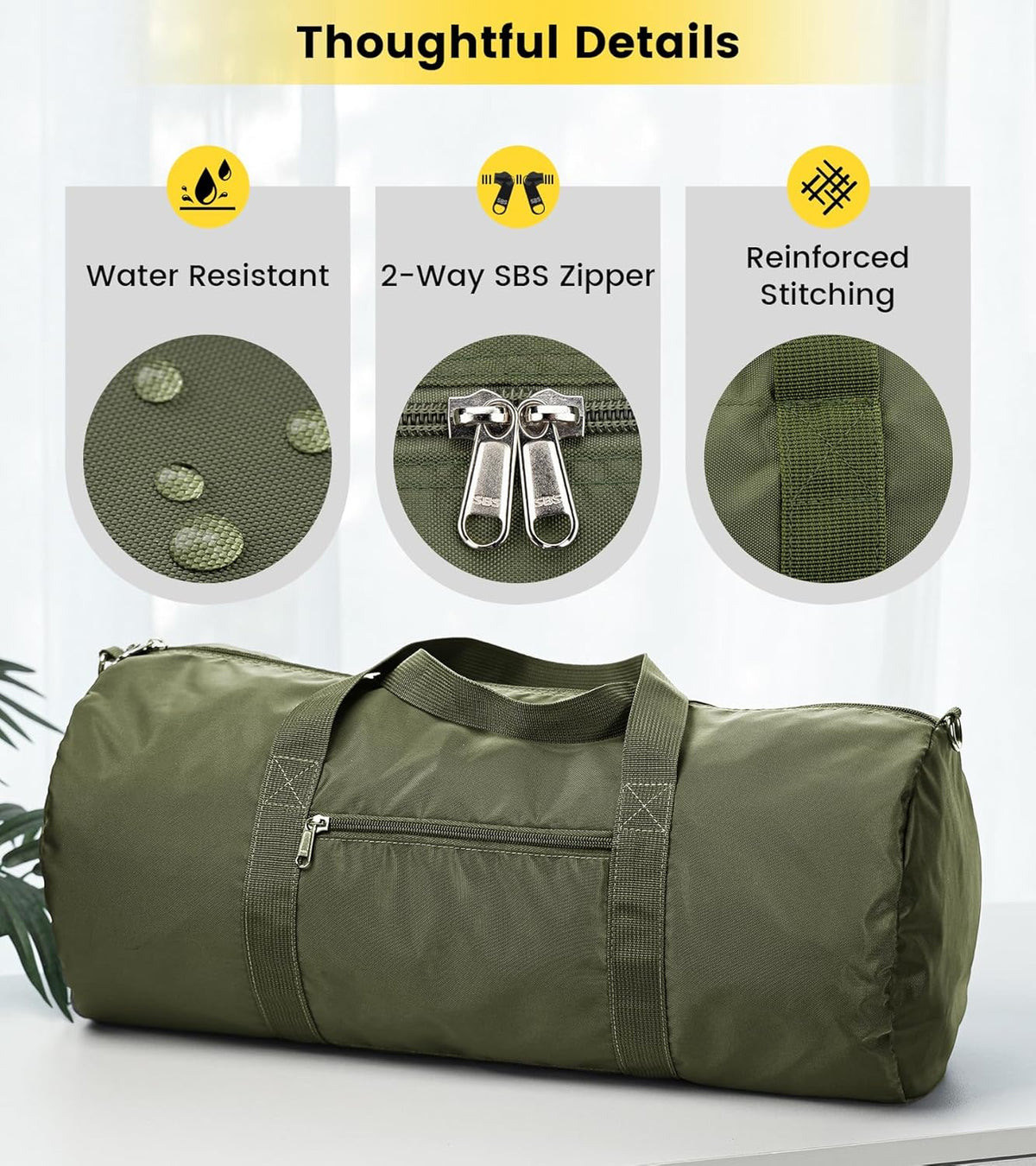 Vorspack Duffel Bag 20-24-28 Inches Foldable Gym Bag for Men Women Duffle Bag Lightweight with Inner Pocket for Travel Sports