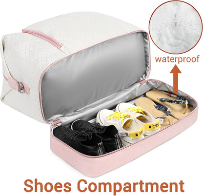 Travel Weekender Bag for Women, Overnight Bag with Shoe Compartment Oversized Travel Duffel Bag Carry On Tote 21"