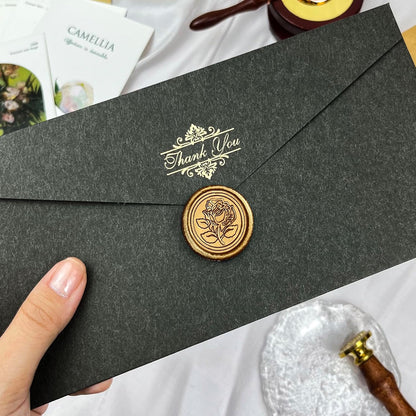 100Pcs Wax Seal Stickers Handmade Envelope Seals Self Adhesive Wax Stickers for Wedding Party Invitations, Envelope, Gift Wrap, Christmas(Rose Style, Bronze)