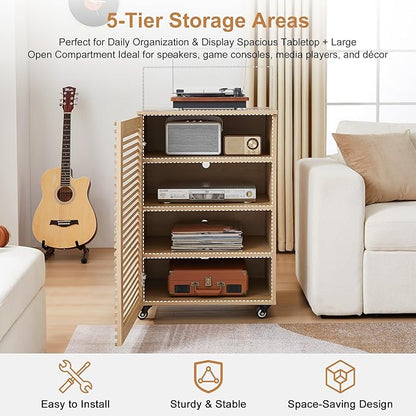LEVNARY 5-Tier AV Media Cabinet
