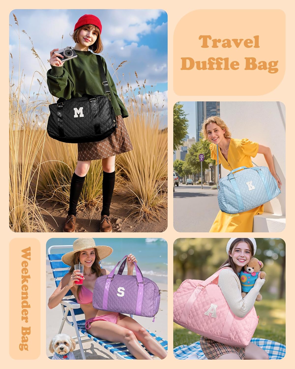 Stocking Stuffers for Women Girls Kids: Christmas gifts Duffel Overnight bags, Dance Cheer bag Sports for Girl, Gymnastics Bags, Birthday Gifts for Women Girls Kids Teens Mom Teacher