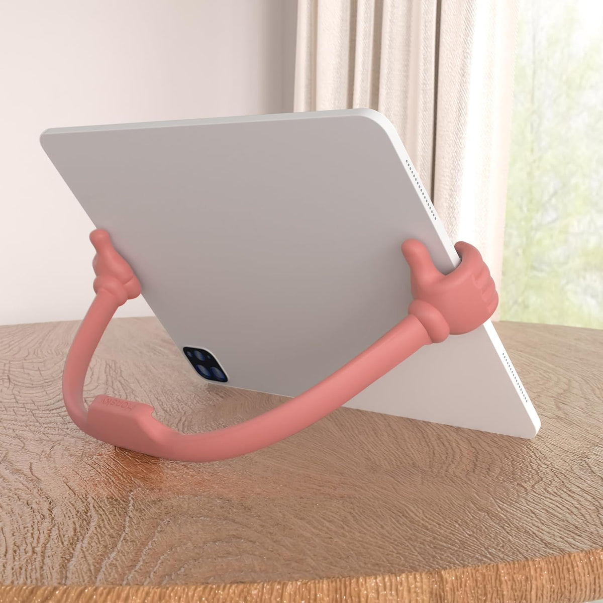 Honsky Thumbs Up Tablet Stand - Universal Cute, Light Red Tablet Holder for Desk