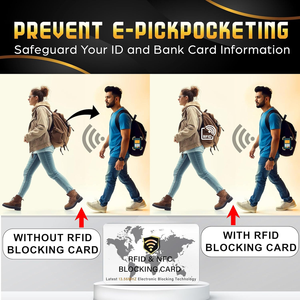 SaiTech IT 10 Pack RFID Blocking Card NFC Contactless Debit/Credit Card ATM Passport Protector ideal for Men & women slim with World map design perfectly fit in wallet(White)