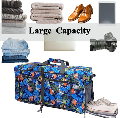 Woogwin Travel Duffel Bag Large Foldable Waterproof Overnight Bag for Beach Swim Bags Pool Sports Gym