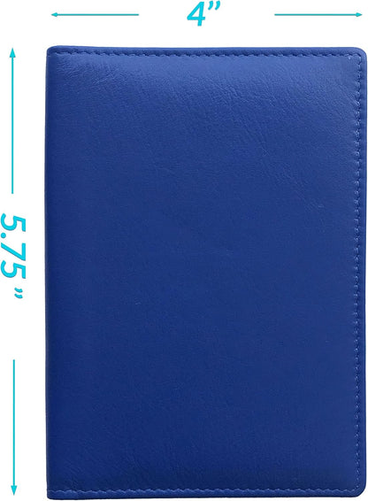 Personalized Monogrammed Cobalt Blue Leather RFID Passport Wallet and 2 Luggage Tags