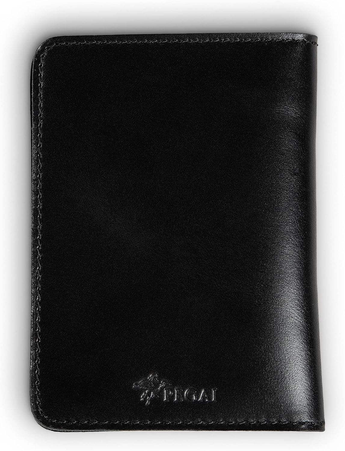 PEGAI Standard Full Grain Crazy Horse Leather Passport Holder | Custom Travel Passport Cover & Organizer | Handcrafted Leather Passport Wallet for Men and Women | Pike (Dexios Black)