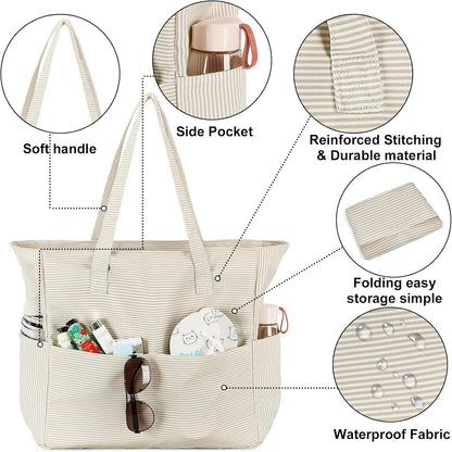 Bluboon Waterproof Beach Tote Pool Bags for Women Ladies Extra Large Carry On Bag With Wet Compartment for Weekender Travel