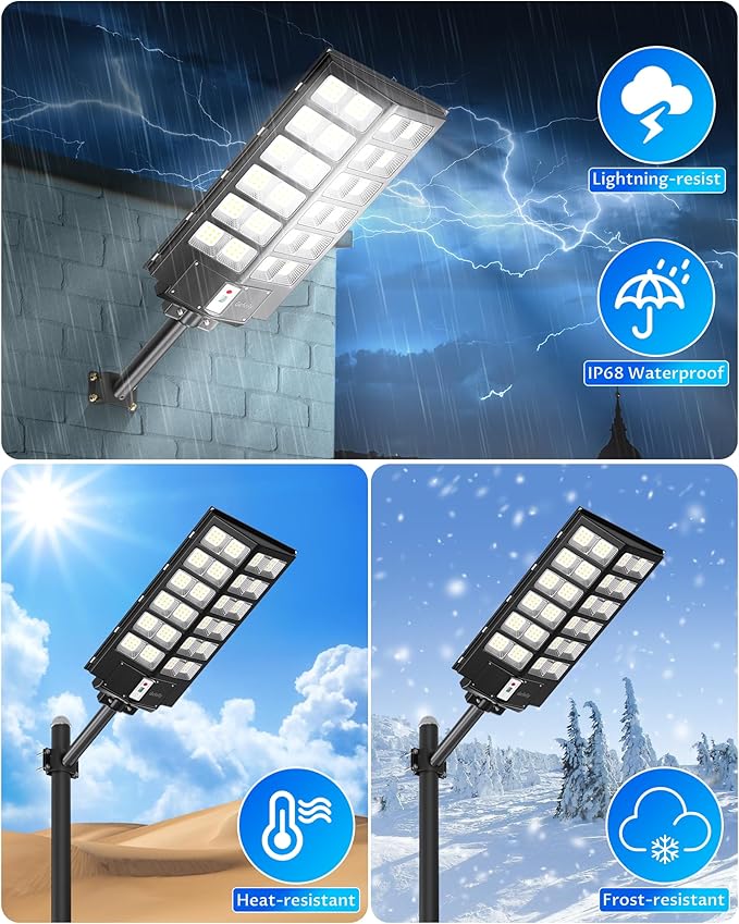 Gefolly SL-9800W Solar Street Lights Outdoor, 860000LM Commercial Parking Lot