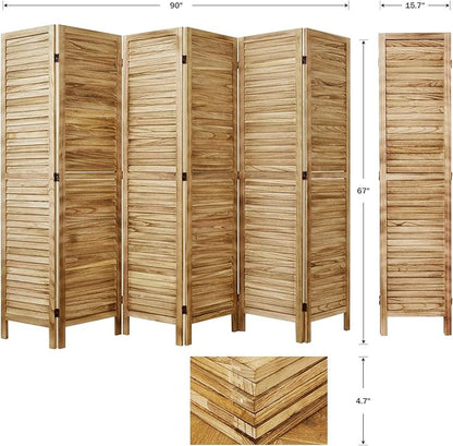 Room Dividers and Folding Privacy Screens, Wood Louvered Separators Divider Wall