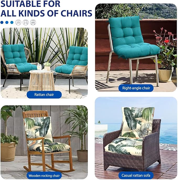 Outdoor Wicker Chair Cushion Waterproof Non Slip Patio Cushions for Outdoor Furniture,Thicken Indoor Chair Seat Pad for Dorm Office Dark Grey 41.7"*20.8"*3.5"