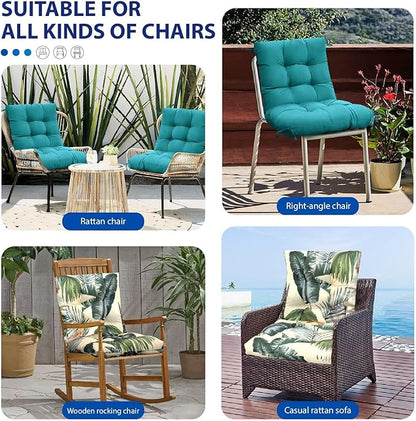 Outdoor Wicker Chair Cushion Waterproof Non Slip Patio Cushions for Outdoor Furniture,Thicken Indoor Chair Seat Pad for Dorm Office Dark Grey 41.7"*20.8"*3.5"