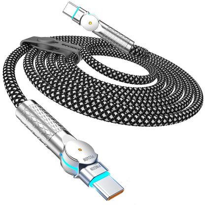 USB C Cable 3.3ft 240W Braided 180°Rotating USB C to USB C Cable USB 2.0, Type C Charging Cable for iPhone 16/16Pro/16Plus/16Pro Max,MacBook Air,iPad Pro,Pixel,Samsung Galaxy S23/S24 Ultra-Black