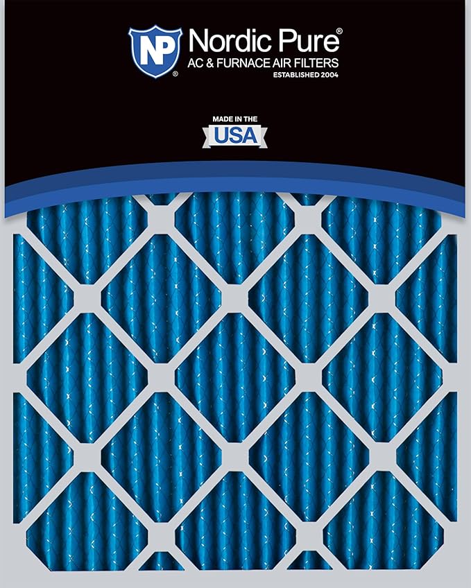 Nordic Pure 25x25x1 (Actual Size: 24 1/2 x 24 1/2 x 3/4) Pleated MERV 7 Air Filters 6 Pack
