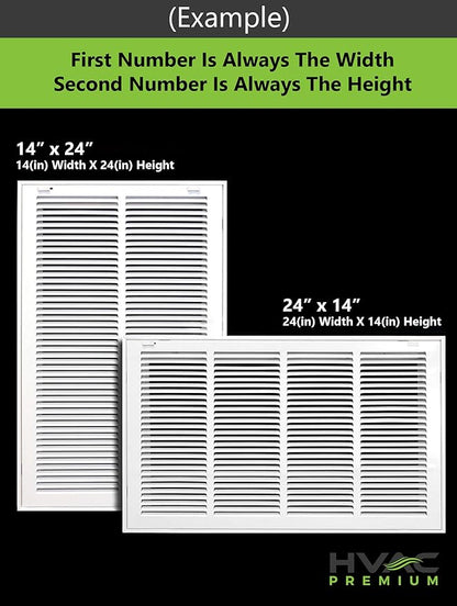 HVAC Premium 14 x 18 Duct Opening Steel Return Air Filter Grille, for 1-inch Filter, Removable Door, Flat Stamped HVAC Vent Cover Grille, Outer Dimensions 16.5 x 20.5