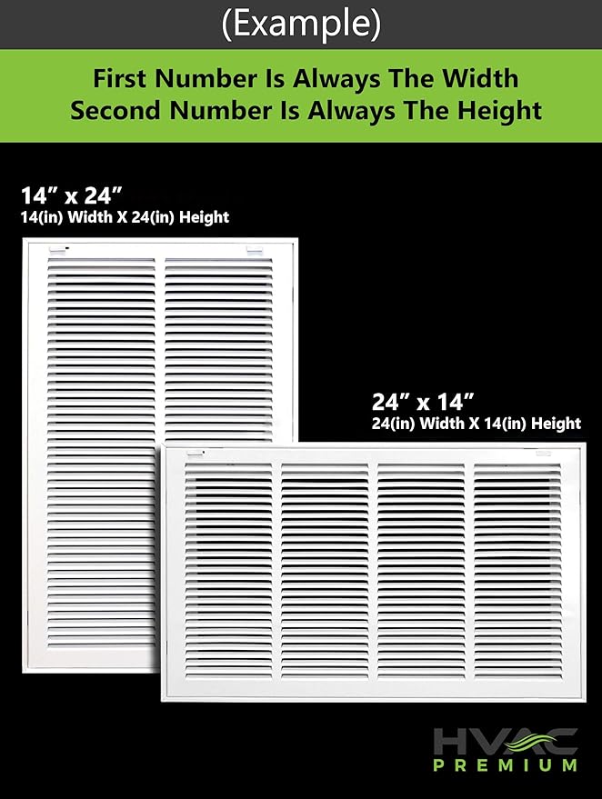 HVAC Premium 28 x 6 Duct Opening Steel Return Air Filter Grille, for 1-inch Filter, Removable Door, Flat Stamped HVAC Vent Cover Grille, Outer Dimensions 30.5 x 8.5
