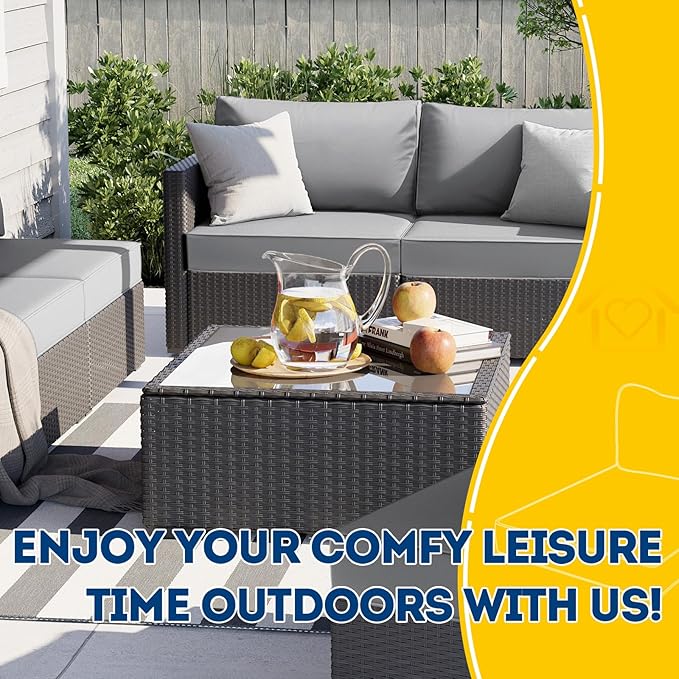 AAAAAcessories Outdoor Seat Cushions for Chairs, Fade-Resistant, Waterproof Patio Furniture Replacement Cushions, 24" x 24" x 5" + 24" x 13.5", Gray