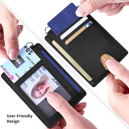Mayski Slim Wallet, Credit Card Holder for Women, Minimalist Front Pocket RFID Blocking Card Cases, Small Wallet Women Men(Grain Black)