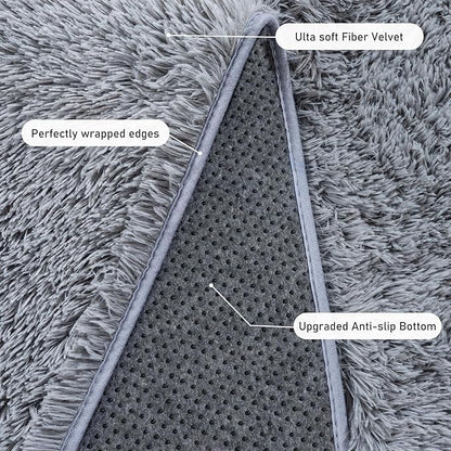 Rugs for Living Room 5x7, Soft Shaggy Modern Shag Area Rug for Bedroom, Upgrade Non-Slip Plush Fluffy Carpet for Kids Boys Girls Room Home Decor Aesthetic, Grey