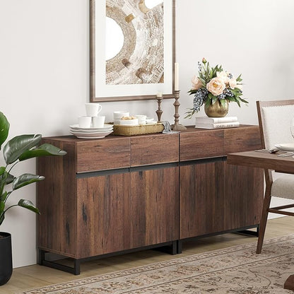 Wampat Modern TV Stand for up to 70 inch TVs, 2 in 1 Entertainment Center
