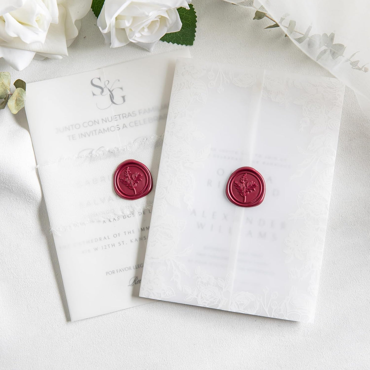 60 Pcs Burgundy Wax Seal Stickers, Wedding Invitation Accessories Envelope Stickers - Self Adhesive Envelope Seals, Peferct for Invitation, Gift Box Craft Wrapping, Christmas Cards Decoration