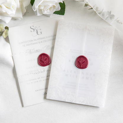 60 Pcs Burgundy Wax Seal Stickers, Wedding Invitation Accessories Envelope Stickers - Self Adhesive Envelope Seals, Peferct for Invitation, Gift Box Craft Wrapping, Christmas Cards Decoration