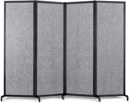 Room Partition,Office Divider,Portable Commercial Screen Dividers,Privacy Partition Separator,Classroom School Dividers, 8'5"L* 6'7"H,4 Panel,Light Grey